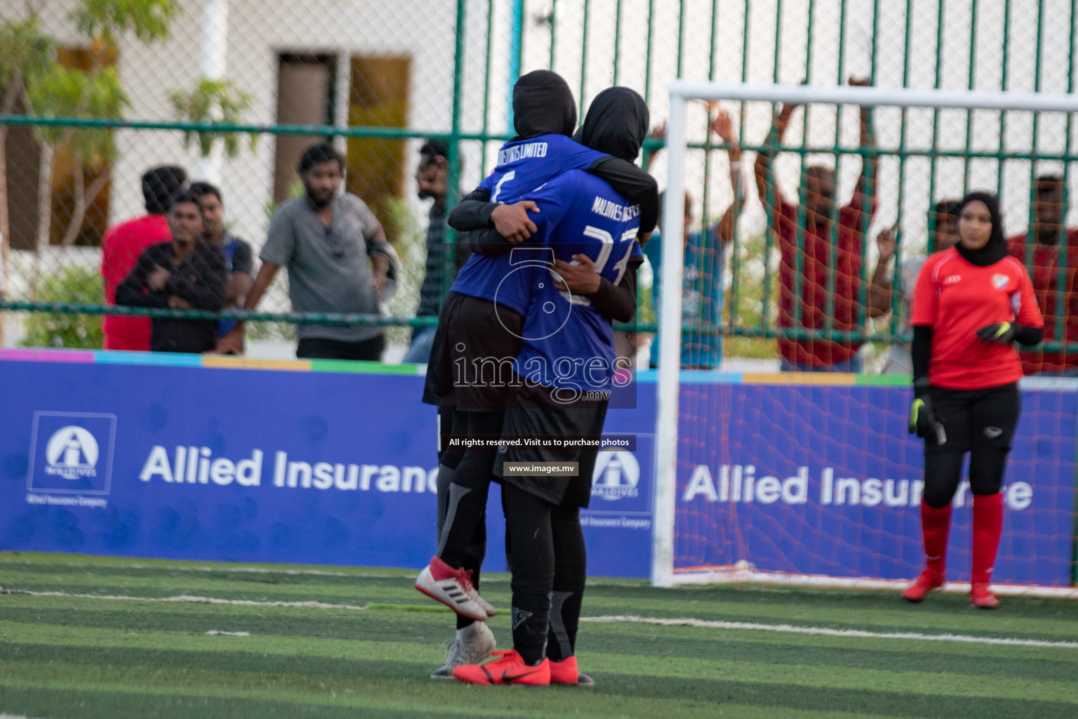 Maldives Ports Limited vs Dhivehi Sifainge Club in the semi finals of 18/30 Women's Futsal Fiesta 2019 on 27th April 2019, held in Hulhumale Photos: Hassan Simah / images.mv