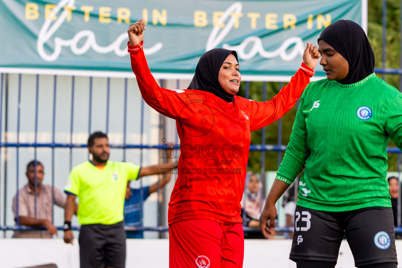 Eydhafushi vs Hithaadhoo in Day 5 of Better in Baa Futsal Fiesta 2025 Woman's division held in B. Eydhafushi, Maldives on Sunday, 9th November 2025. Photos: Nausham Waheed / images.mv