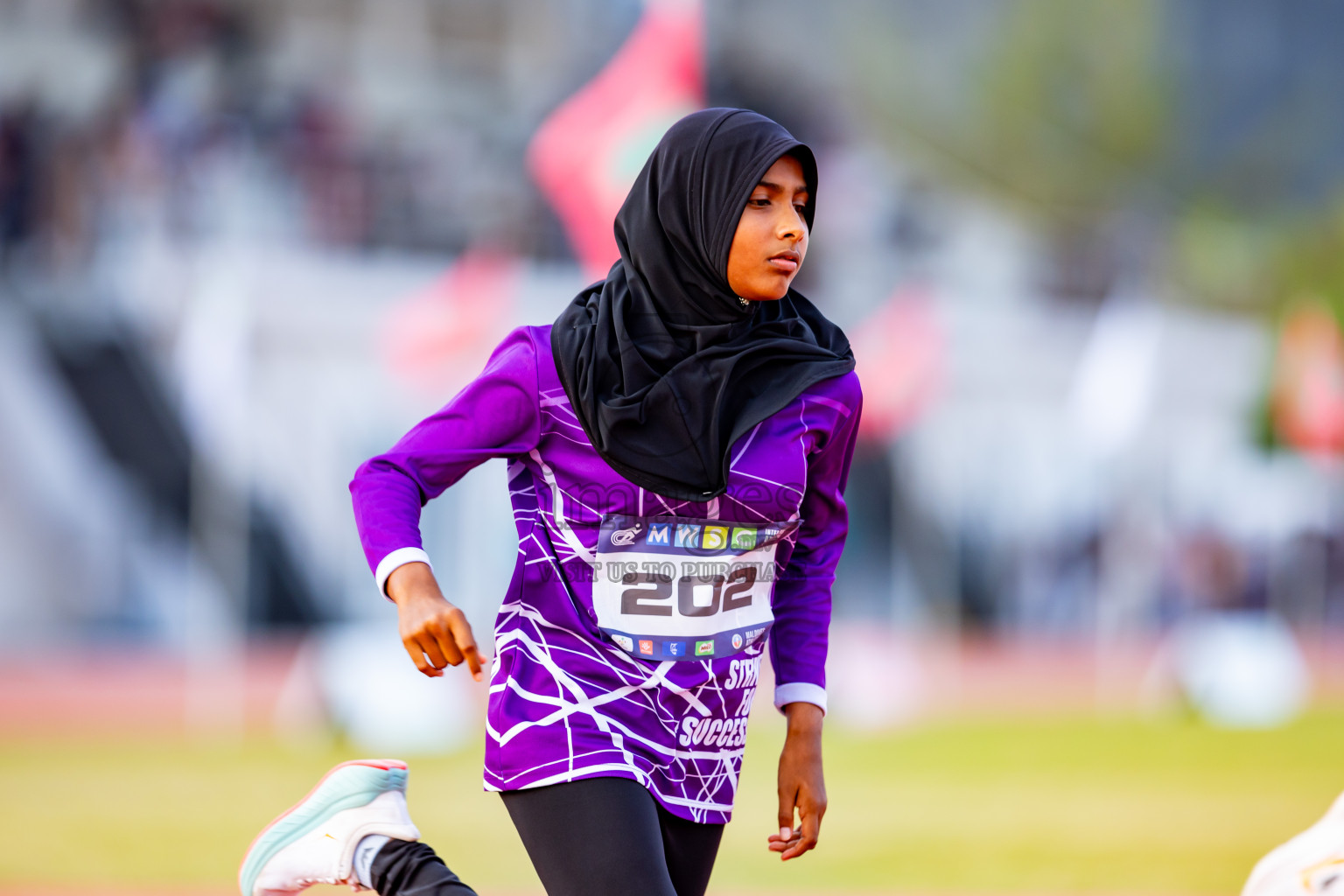 Day 5 of MWSC Interschool Athletics Championships 2024 held in Hulhumale Running Track, Hulhumale, Maldives on Wednesday, 13th November 2024. Photos by: Nausham Waheed / Images.mv