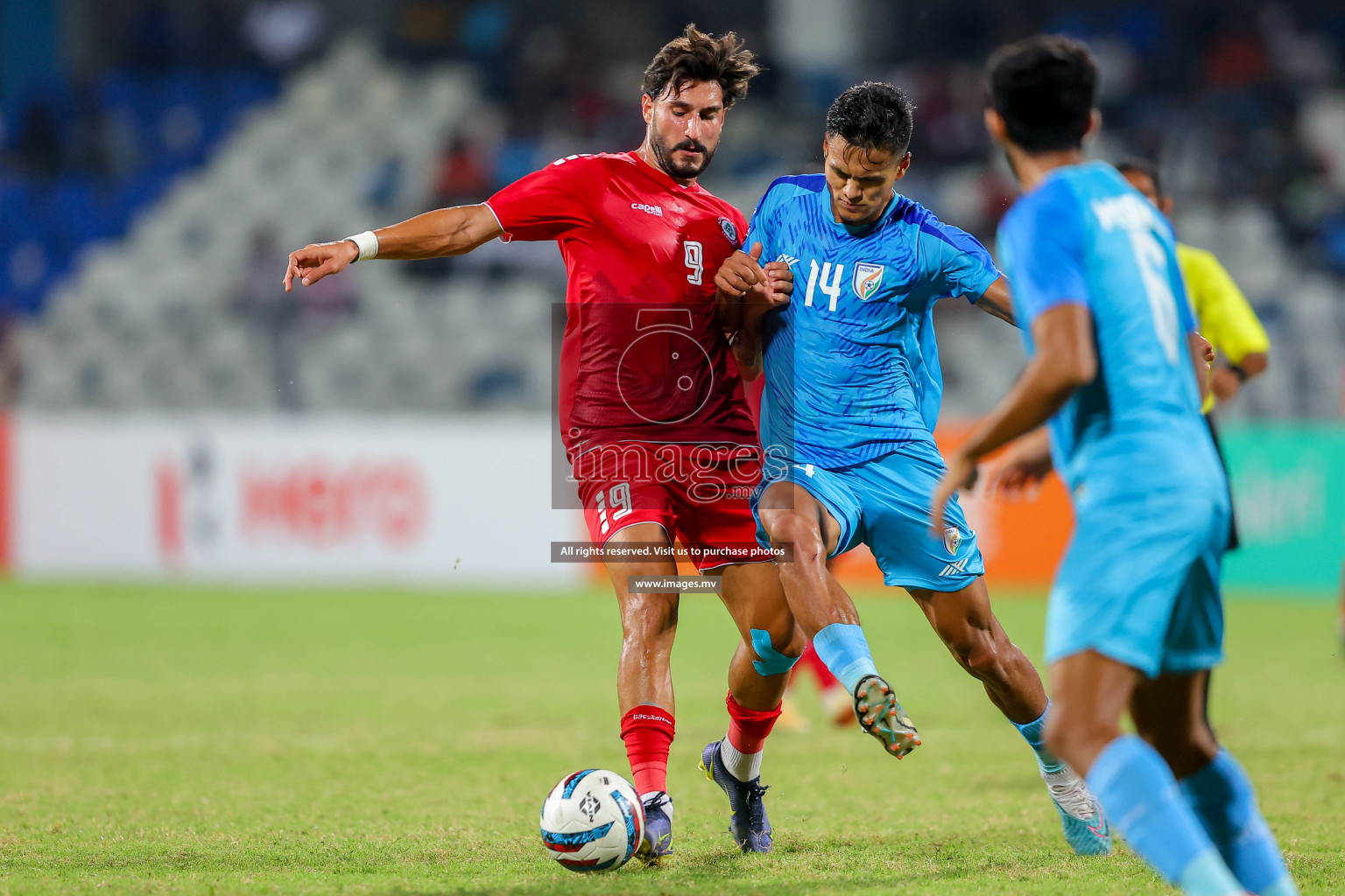 Lebanon vs India in the Semi-final of SAFF Championship 2023 held in Sree Kanteerava Stadium, Bengaluru, India, on Saturday, 1st July 2023. Photos: Nausham Waheed / images.mv