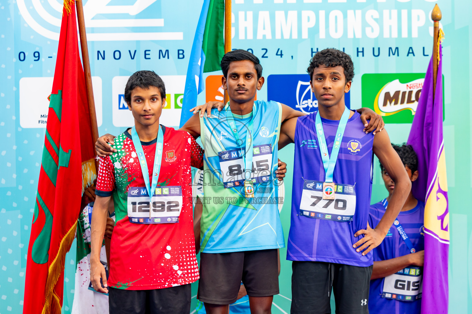 Day 6 of MWSC Interschool Athletics Championships 2024 held in Hulhumale Running Track, Hulhumale, Maldives on Thursday, 14th November 2024. Photos by: Nausham Waheed / Images.mv