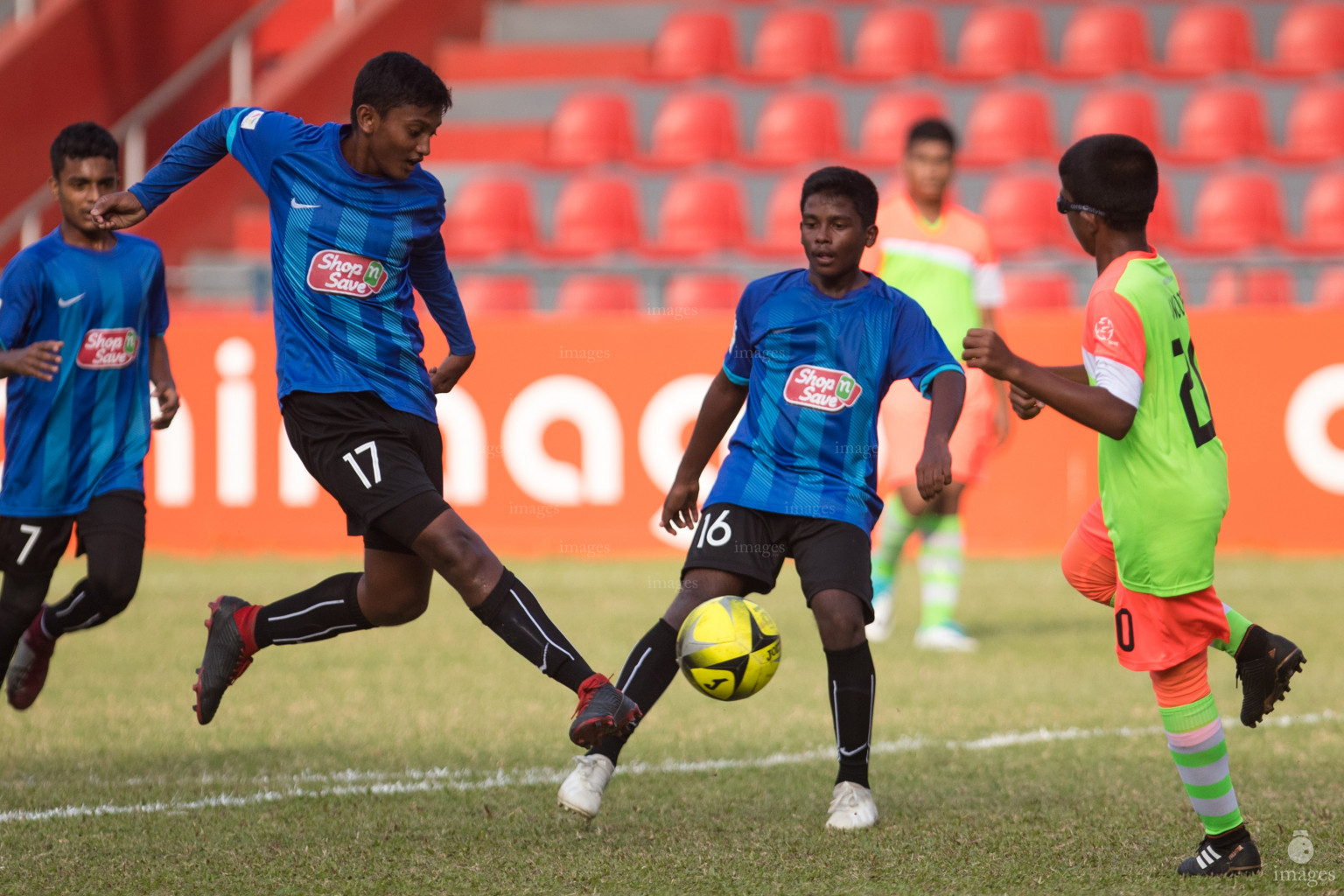 Jamaaluddin School vs Ghaazee School in Mamen Inter-School Football Tournament 2019 (U15) on 7th March 2019, in Male' Maldives (Images.mv Photo: Suadh Abdul Sattar)