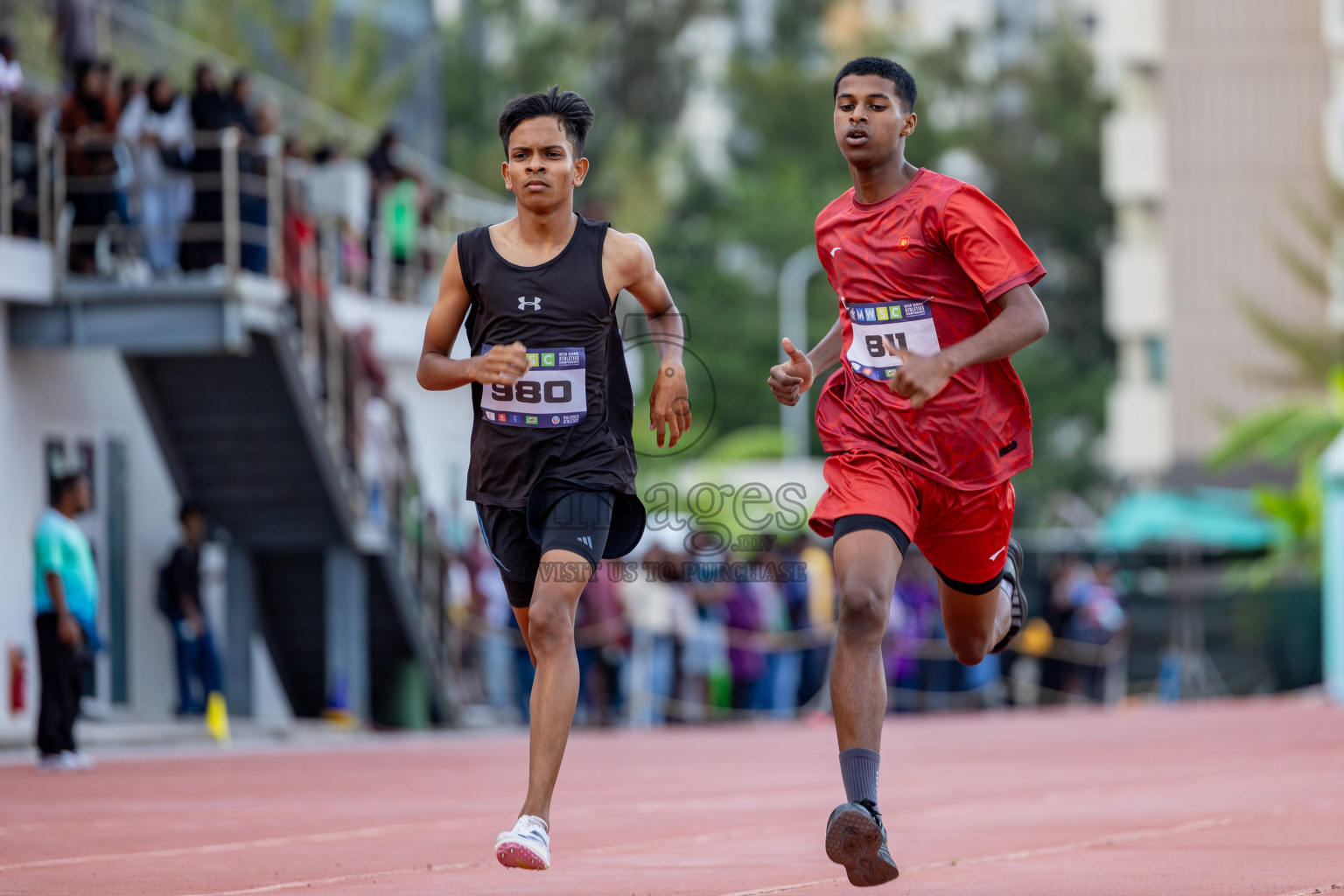 Day 2 of MWSC Interschool Athletics Championships 2024 held in Hulhumale Running Track, Hulhumale, Maldives on Sunday, 10th November 2024. 
Photos by: Hassan Simah / Images.mv