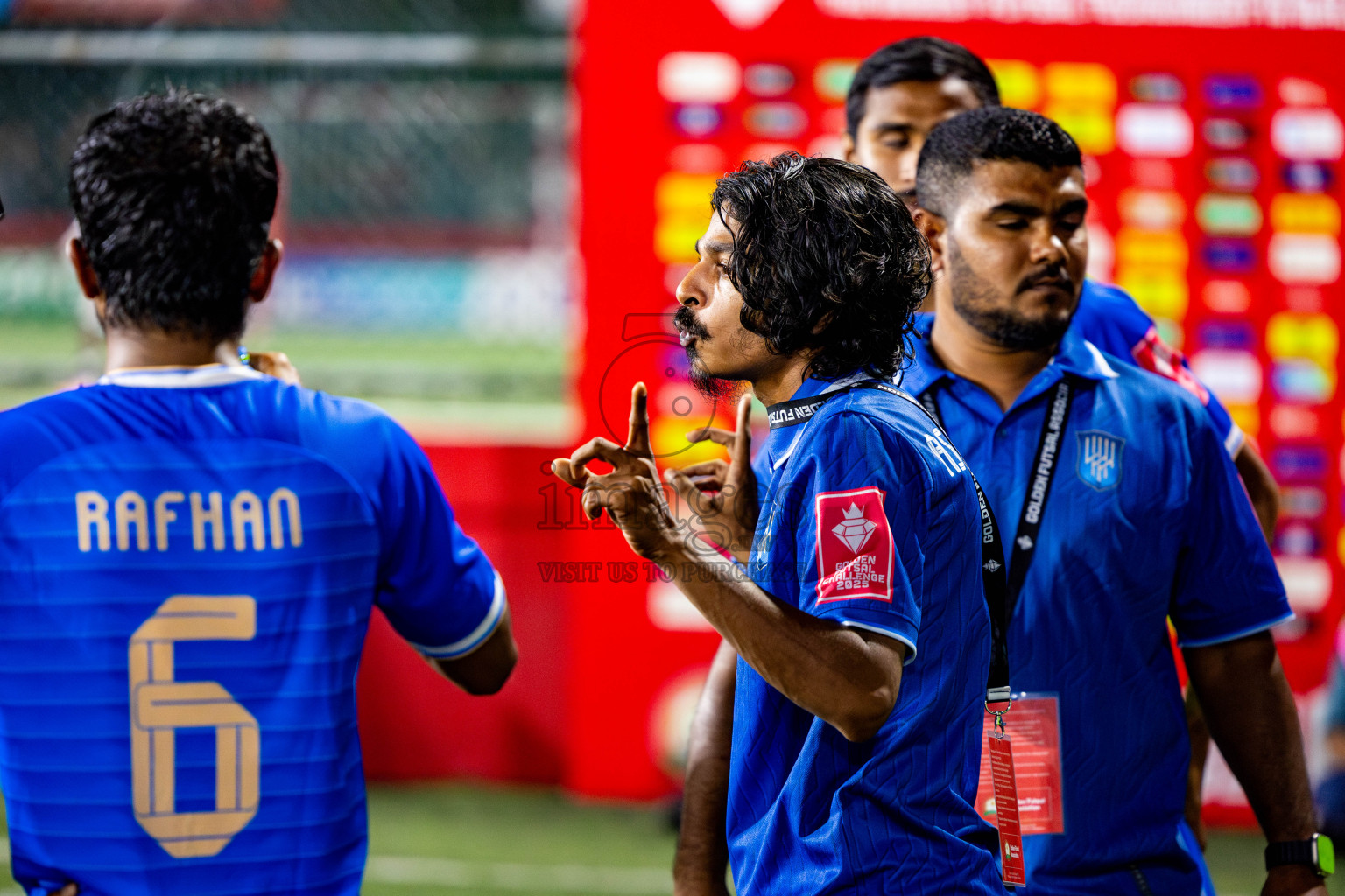 Lh Naifaru vs Lh Kurendhoo in Lhaviyani Atoll Finals Day 26 of Golden Futsal Challenge 2025 was held on Thursday , 30th January 2025, in Hulhumale', Maldives. Photos: Nausham Waheed / images.mv