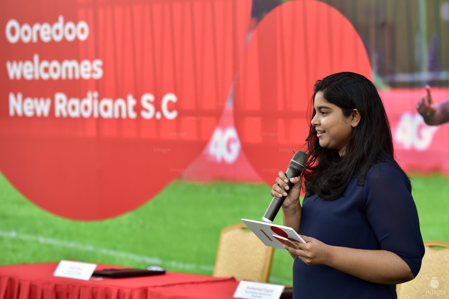 New Radiant SC becomes Brand Ambassador for Ooredoo, 29th January 2018 (Photo: Ismail Thoriq / images.mv)