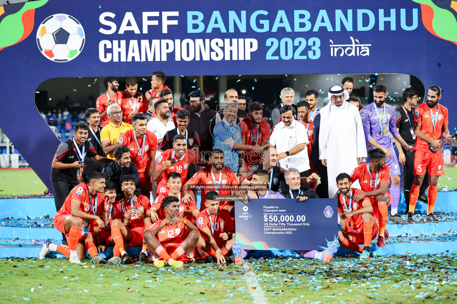 Kuwait vs India in the Final of SAFF Championship 2023 held in Sree Kanteerava Stadium, Bengaluru, India, on Tuesday, 4th July 2023. Photos: Nausham Waheed / images.mv