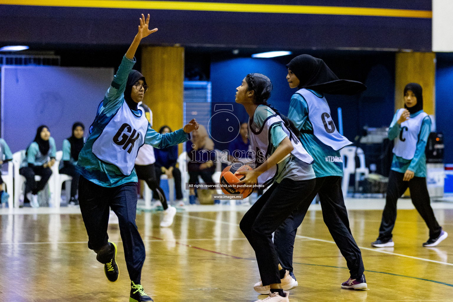 Day 9 of 24th Interschool Netball Tournament 2023 was held in Social Center, Male', Maldives on 4th November 2023. Photos: Hassan Simah / images.mv