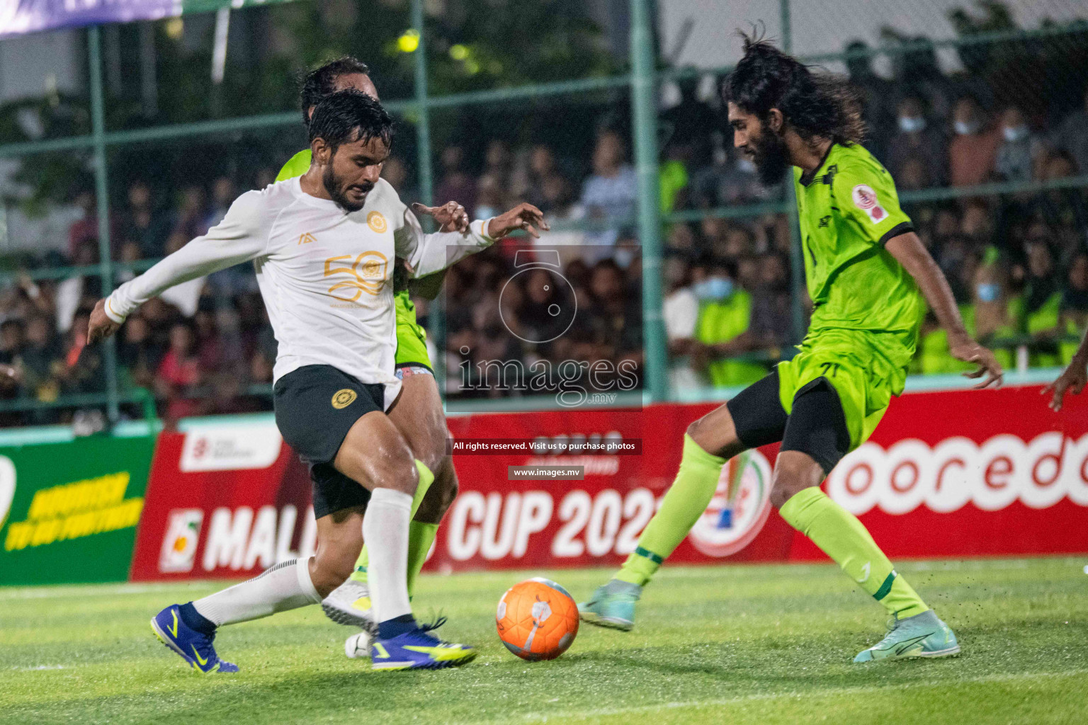 Team FSM Vs Prisons Club in the Semi Finals of Club Maldives 2021 held in Hulhumale, Maldives on 15 December 2021. Photos: Shuu Abdul Sattar / images.mv