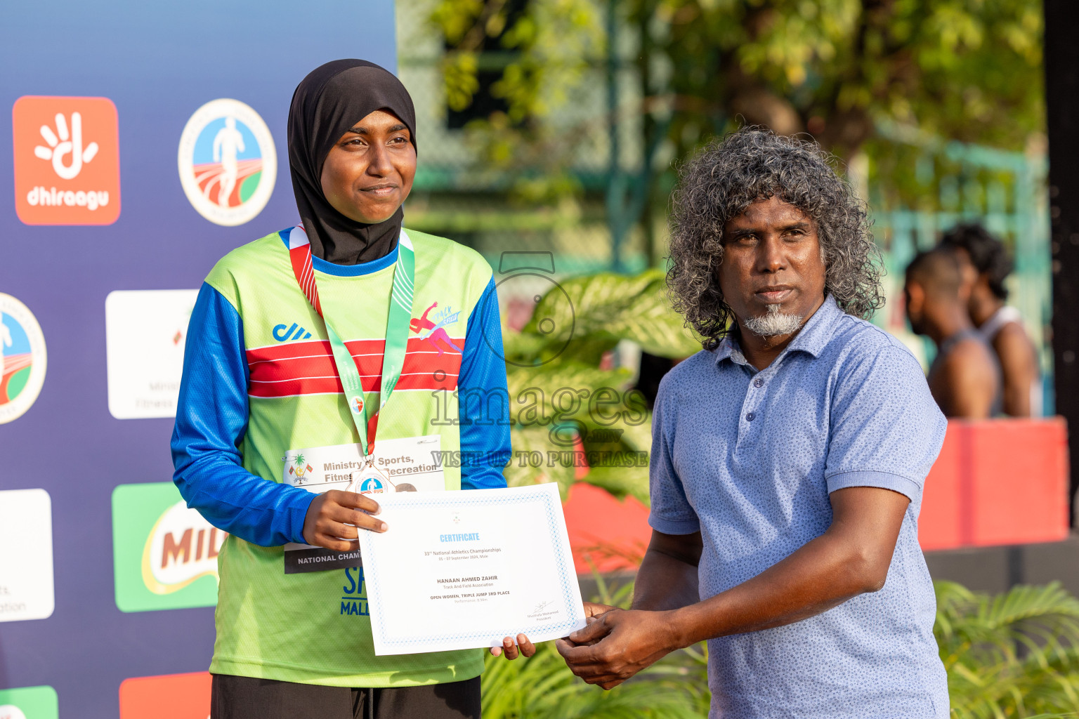 Day 2 of 33rd National Athletics Championship was held in Ekuveni Track at Male', Maldives on Friday, 6th September 2024.
Photos: Ismail Thoriq  / images.mv