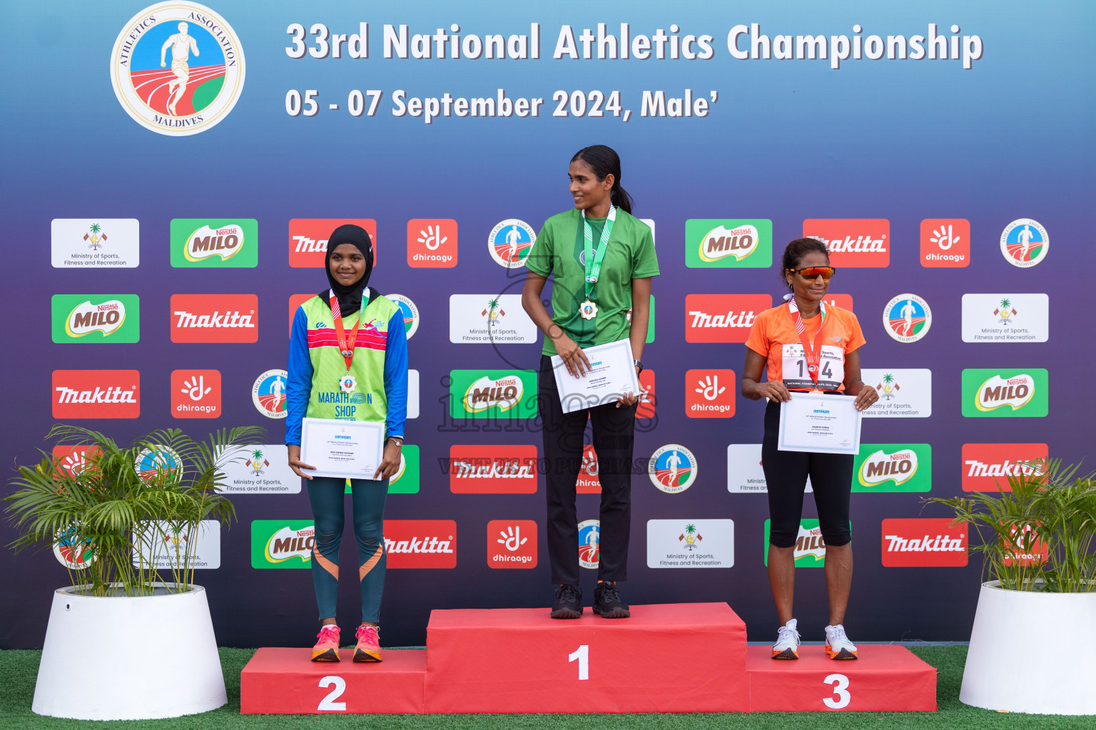 Day 2 of 33rd National Athletics Championship was held in Ekuveni Track at Male', Maldives on Friday, 6th September 2024. Photos: Shuu Abdul Sattar / images.mv