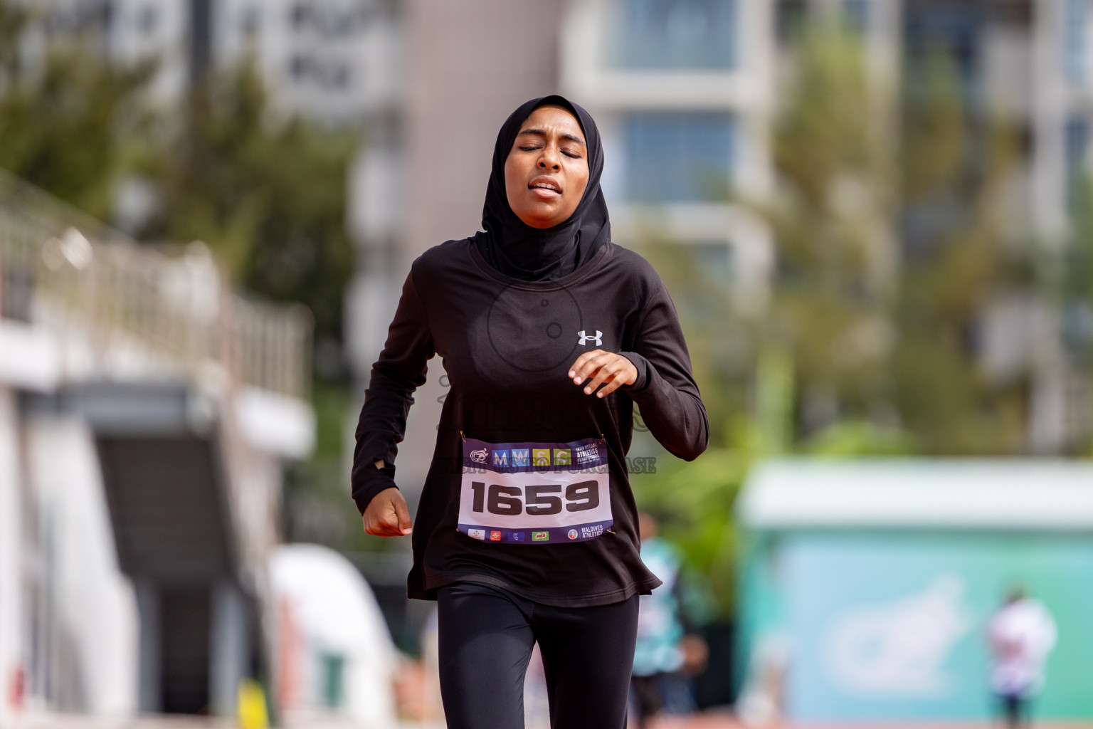 Day 2 of MWSC Interschool Athletics Championships 2024 held in Hulhumale Running Track, Hulhumale, Maldives on Sunday, 10th November 2024. 
Photos by:  Hassan Simah / Images.mv