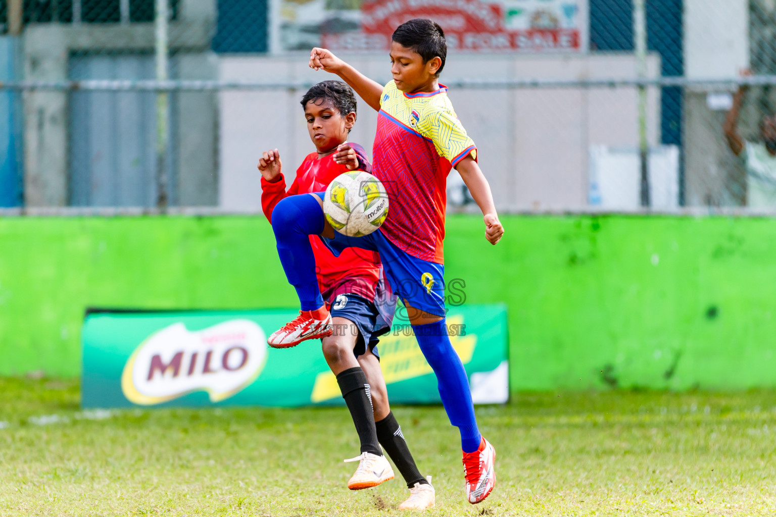 Day 1 of MILO Academy Championship 2024 - U12 was held at Henveiru Grounds in Male', Maldives on Sunday, 7th July 2024. Photos: Nausham Waheed / images.mv