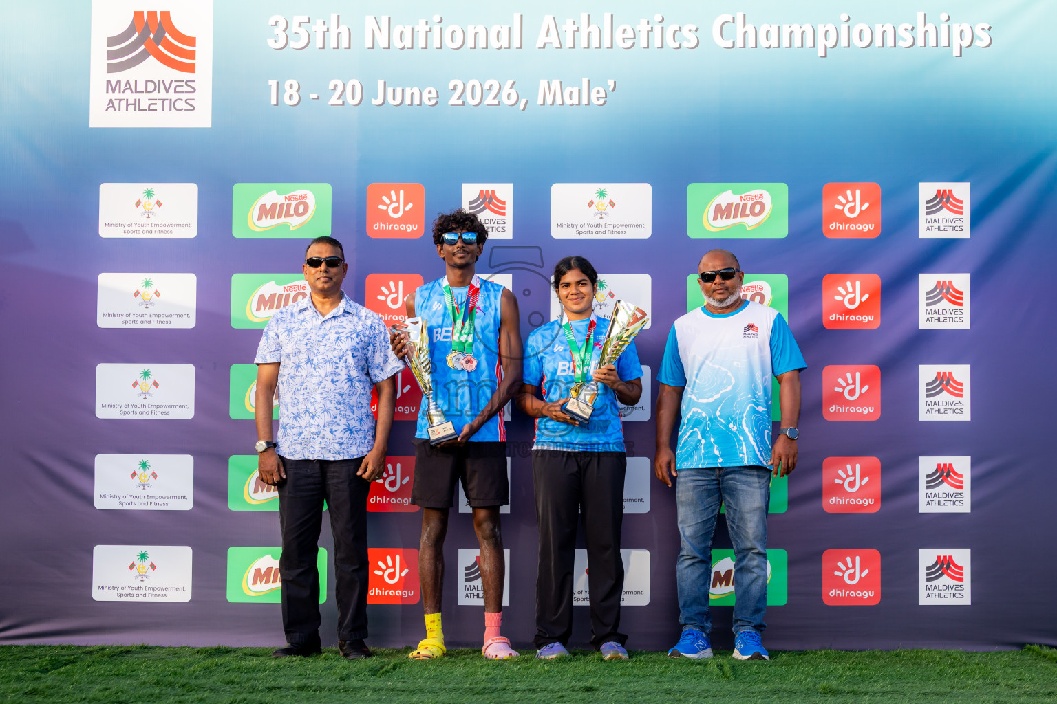 Day 3 of 35th National Athletics Championships was held in Ekuveni Running Track, Male' Maldives on Saturday, 20th June 2026. Photos: Nausham Waheed, Mohamed Mahfooz Moosa / images.mv