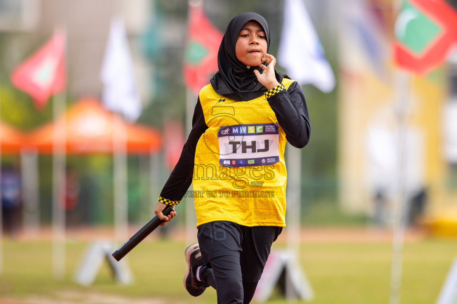 Day 5 of MWSC Interschool Athletics Championships 2024 held in Hulhumale Running Track, Hulhumale, Maldives on Wednesday, 13th November 2024. Photos by: Raif Yoosuf / Images.mv