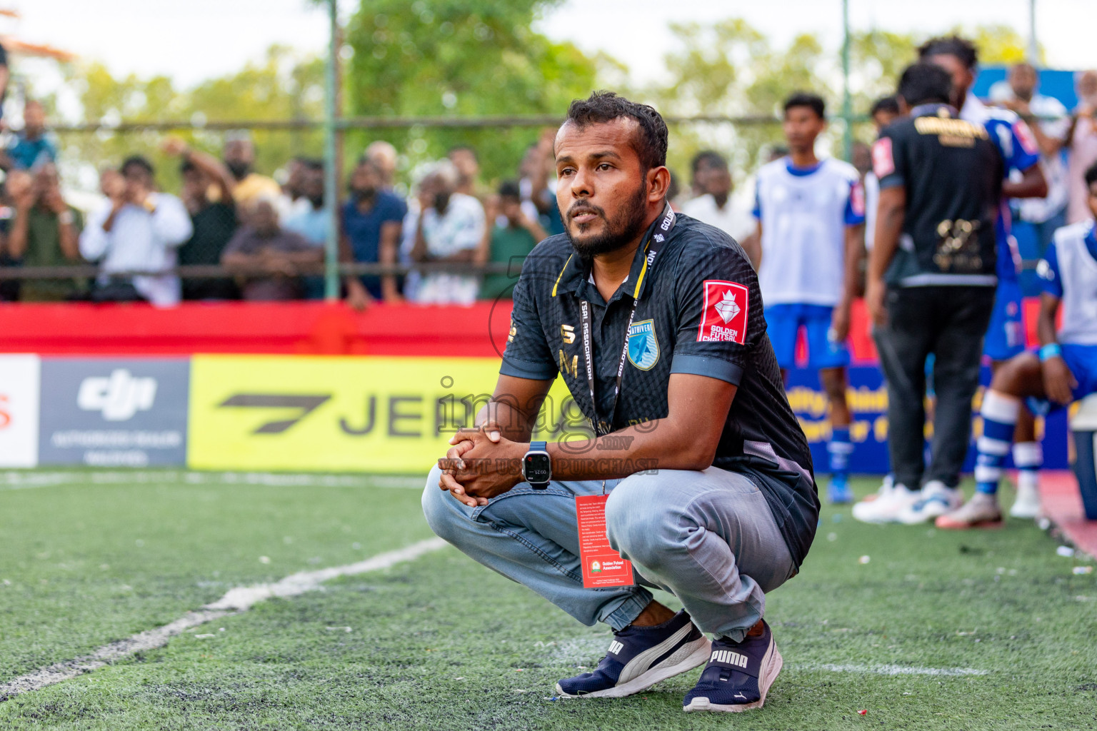 AA. Mathiveri VS AA. Thoddoo in Atoll Round Final on Day 20 of Golden Futsal Challenge 2025 was held on Friday, 24 January 2025, in Hulhumale', Maldives. 
Photos: Hassan Simah / images.mv