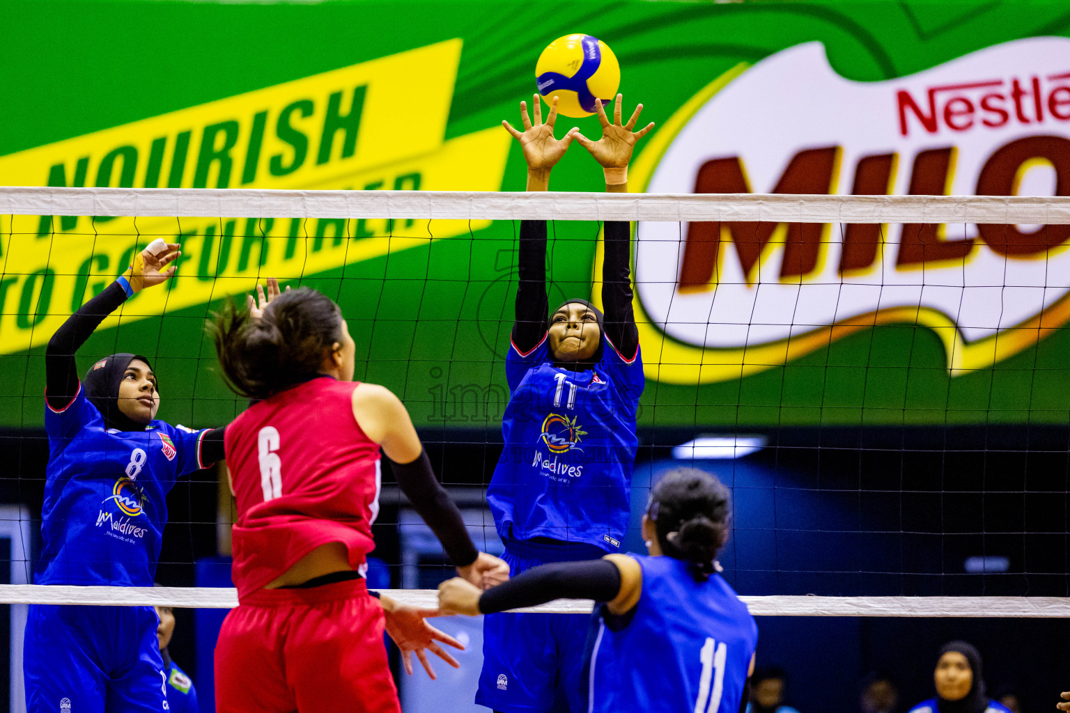 Nepal vs Maldives in Third Place Match of CAVA U20 Woman's Volleyball Championship 2024 was held in Social Center, Male', Maldives on 23rd July 2024. Photos: Nausham Waheed / images.mv