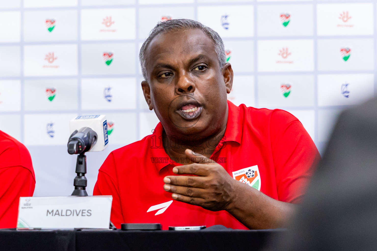 Final Pre-Match Press Conference of AFC Asian Cup Saudi Arabia 2027 Qualifiers -Maldives vs Tajikistan was held at National Stadium in Male', Maldives on Monday, 13th October 2025. Photos: Nausham Waheed / images.mv