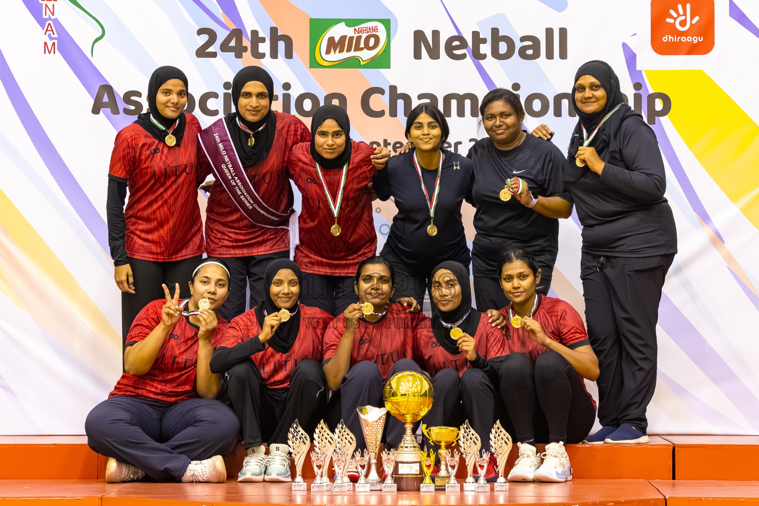 C Matrix vs KYRC in the Final of 24th Milo Netball Association Championship was held in Social Center at Male', Maldives on Thursday, 11th September 2025. Photos: Mohamed Mahfooz Moosa / images.mv