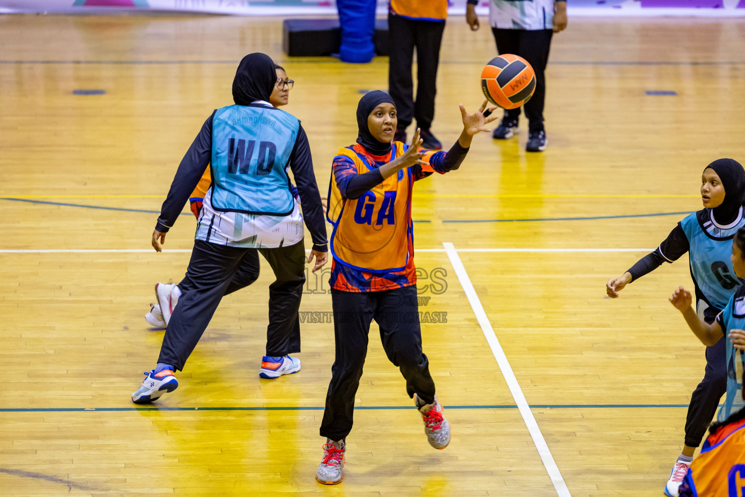 Day 9 of 25th Inter-School Netball Tournament was held in Social Center at Male', Maldives on Monday, 19th August 2024. Photos: Nausham Waheed / images.mv