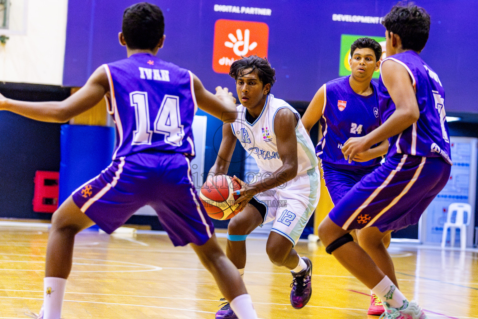 Ghiyasuddin International School vs Finland International School in day 28 of Junior Basketball Championship 2024 was held in Social Center, Male', Maldives on Thursday, 12th December 2024. Photos: Nausham Waheed / images.mv