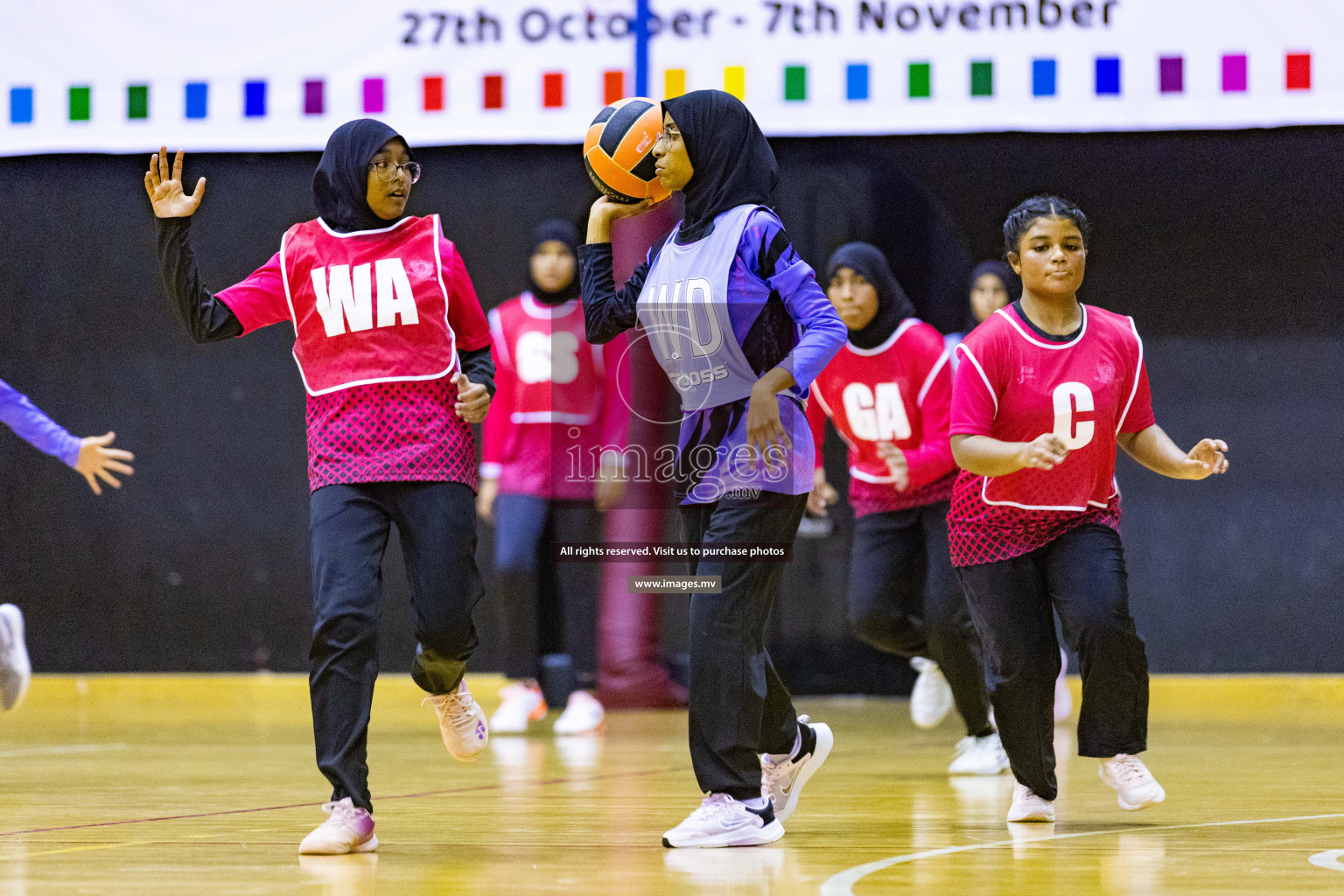 Day2 of 24th Interschool Netball Tournament 2023 was held in Social Center, Male', Maldives on 28th October 2023. Photos: Nausham Waheed / images.mv