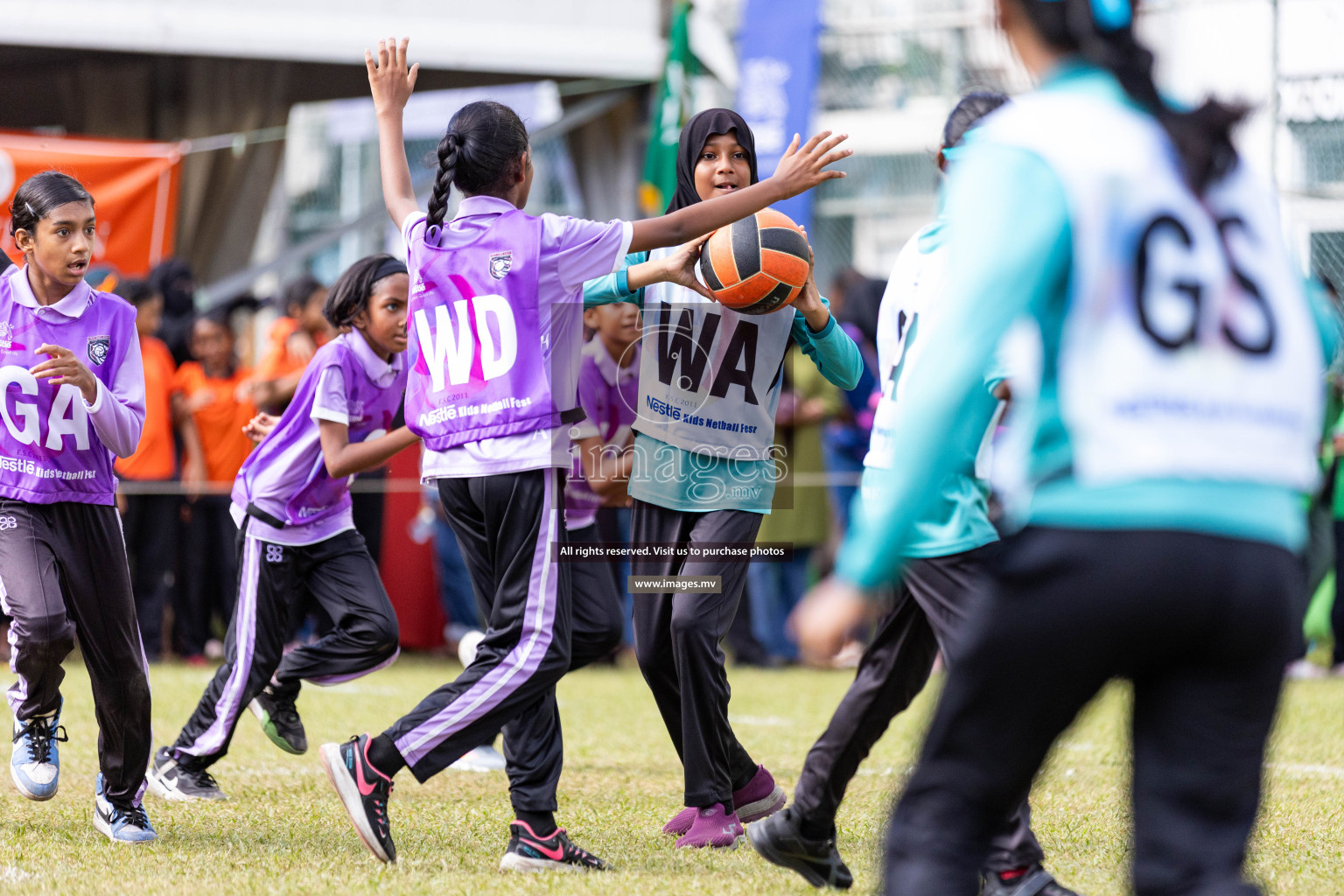 Day 2 of Nestle' Kids Netball Fiesta 2023 held in Henveyru Stadium, Male', Maldives on Thursday, 1st December 2023. Photos by Nausham Waheed / Images.mv