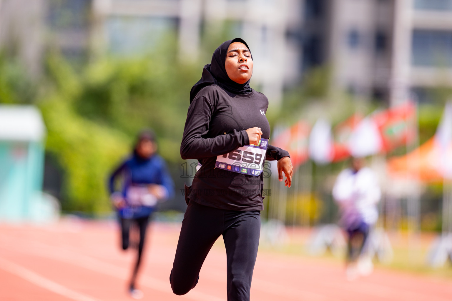 Day 3 of MWSC Interschool Athletics Championships 2024 held in Hulhumale Running Track, Hulhumale, Maldives on Monday, 11th November 2024. 
Photos by: Hassan Simah / Images.mv