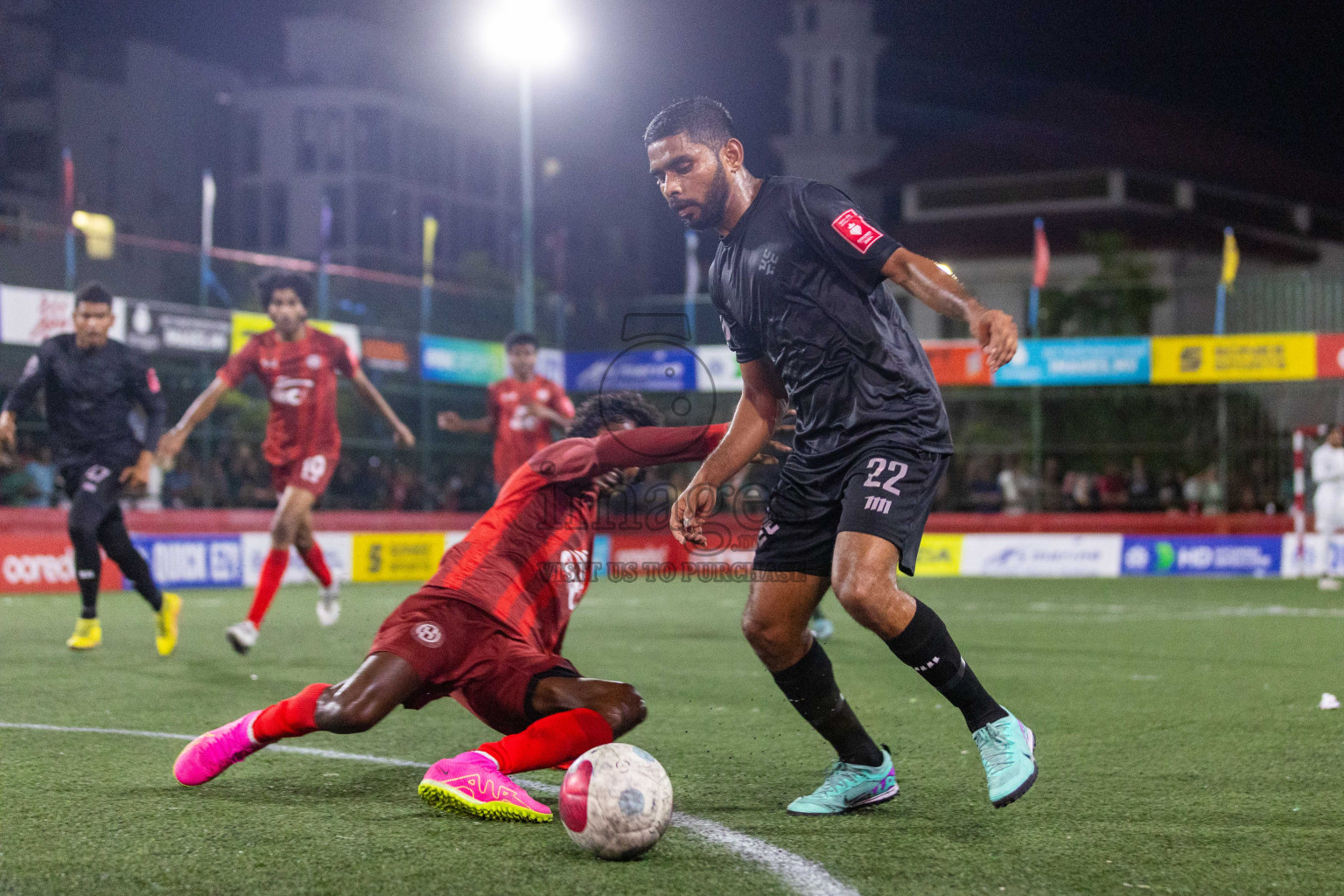 K Kaashidhoo vs K Hraa in Day 22 of Golden Futsal Challenge 2024 was held on Monday , 5th February 2024 in Hulhumale', Maldives Photos: Nausham Waheed / images.mv