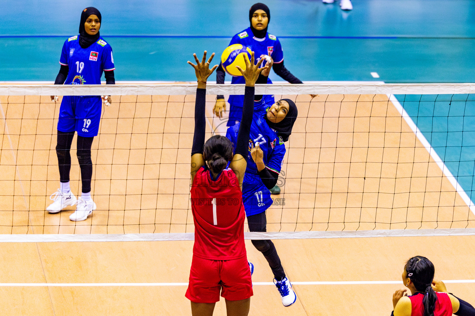 Nepal vs Maldives in Third Place Match of CAVA U20 Woman's Volleyball Championship 2024 was held in Social Center, Male', Maldives on 23rd July 2024. Photos: Nausham Waheed / images.mv