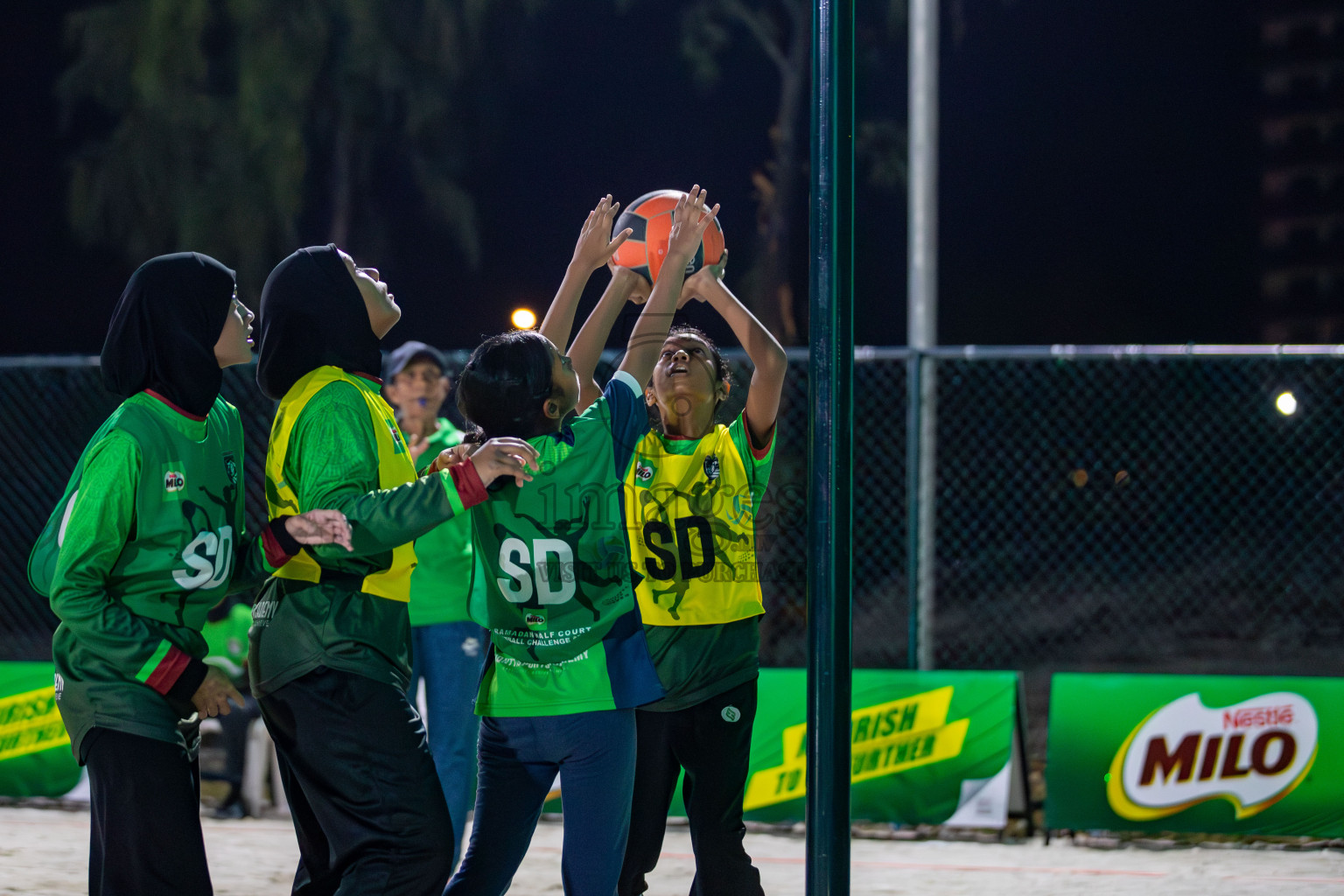 Day 1 of Milo Ramadan Half Court Netball Challenge on 21st March 2024, held in Central Park, Hulhumale, Male', Maldives