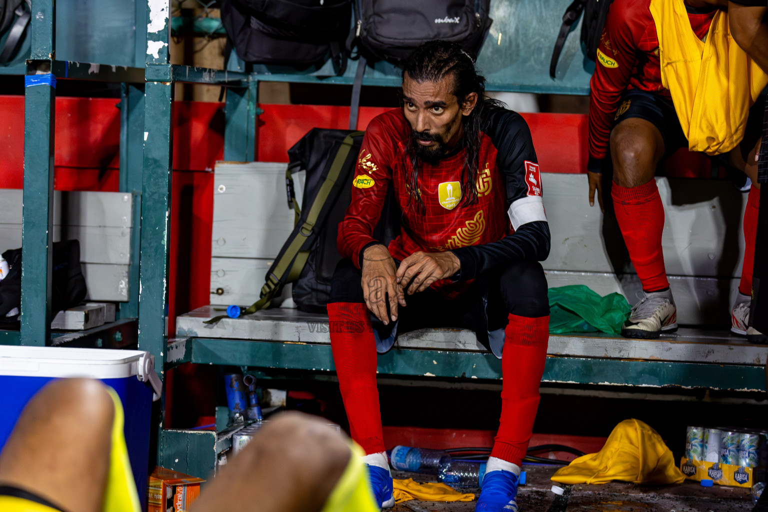 L. Gan VS B. Eydhafushi in the Finals of Golden Futsal Challenge 2024 which was held on Thursday, 7th March 2024, in Hulhumale', Maldives. 
Photos: Hassan Simah / images.mv