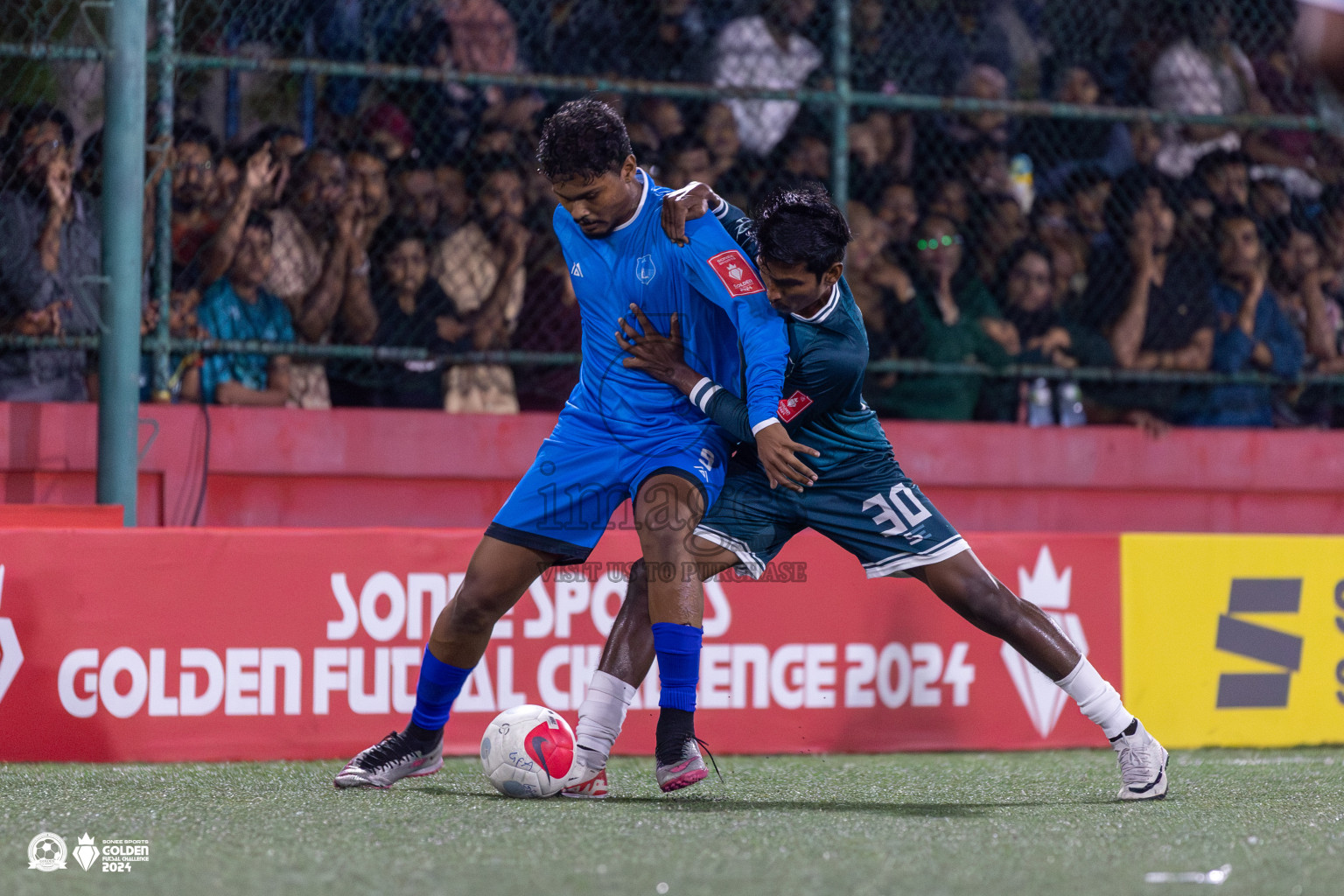 R Dhuvaafaru vs R Alifushi in Day 18 of Golden Futsal Challenge 2024 was held on Thursday, 1st February 2024, in Hulhumale', Maldives Photos: Mohamed Mahfooz Moosa, / images.mv