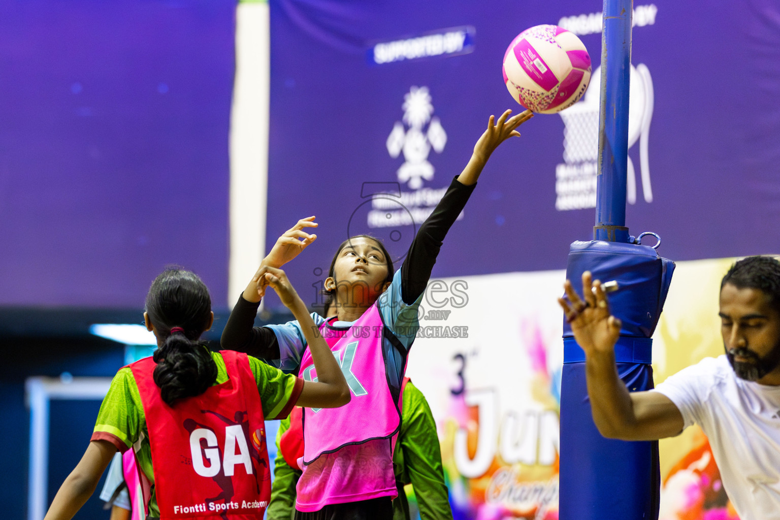 Fionti SC vs Netkids A  in Day 6 of 3rd Netball Junior Championship, held at Social Center on Friday 24th January 2025 . Photos: Shuu Abdul Sattar / images.mv