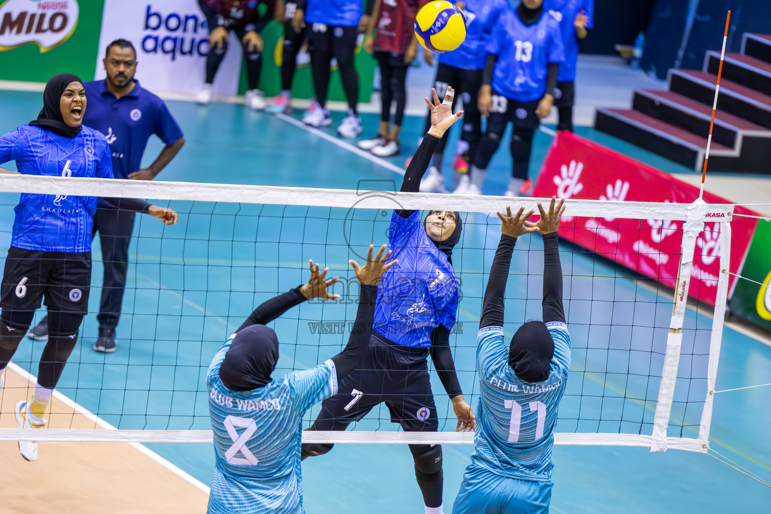 Club WAMCO vs Police Club in the final of National Volleyball Championship 2024 (women's division) was held in Social Center Indoor Hall on Thursday, 24th October 2024. 
Photos: Ismail Thoriq / images.mv