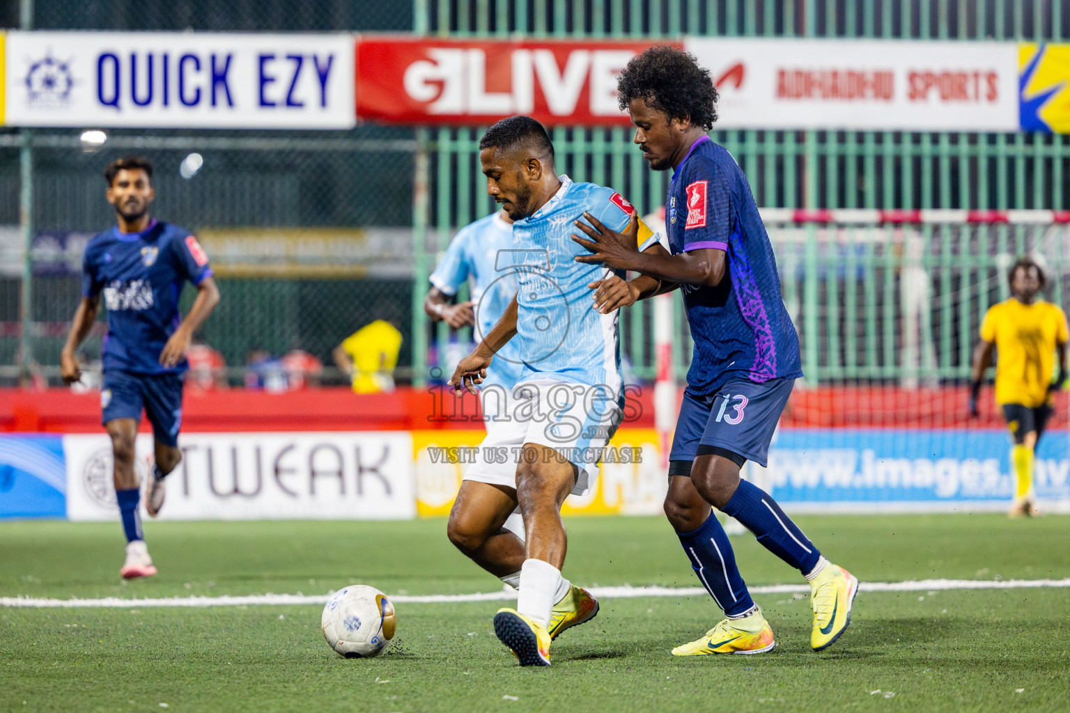 K Maafushi vs K Guraidhoo in Kaafu Atoll Semi Final in Day 24 of Golden Futsal Challenge 2025 was held on Tuesday , 28th January 2025, in Hulhumale', Maldives. Photos: Nausham Waheed / images.mv