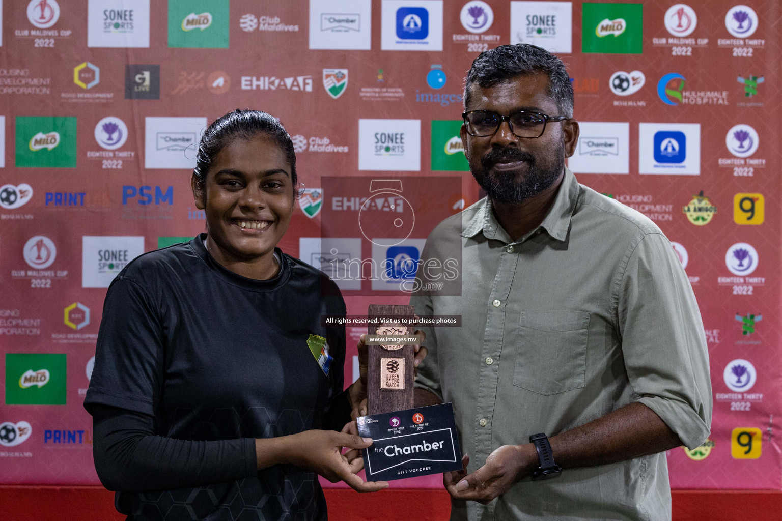 Team Fenaka vs Dhivehi Sifainge Club in Eighteen Thirty Women's Futsal Fiesta 2022 was held in Hulhumale', Maldives on Saturday, 8th October 2022. Photos: Ismail Thoriq / images.mv