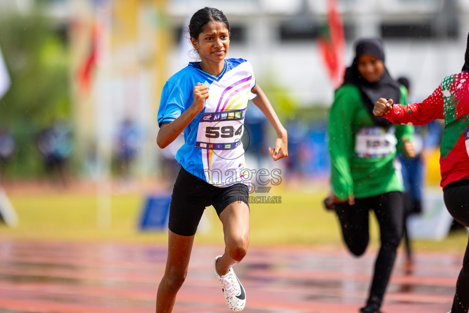 Day 1 of MWSC Interschool Athletics Championships 2024 held in Hulhumale Running Track, Hulhumale, Maldives on Saturday, 9th November 2024. 
Photos by: Ismail Thoriq / images.mv