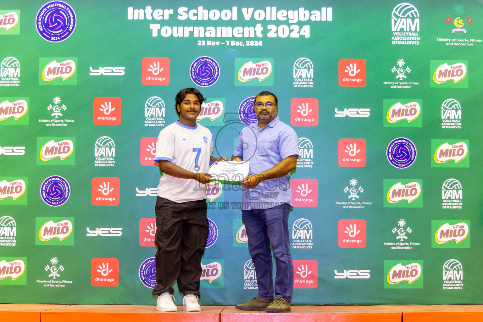 Finals of Interschool Volleyball Tournament 2024 was held in Social Center at Male', Maldives on Friday, 6th December 2024. Photos: Nausham Waheed / images.mv