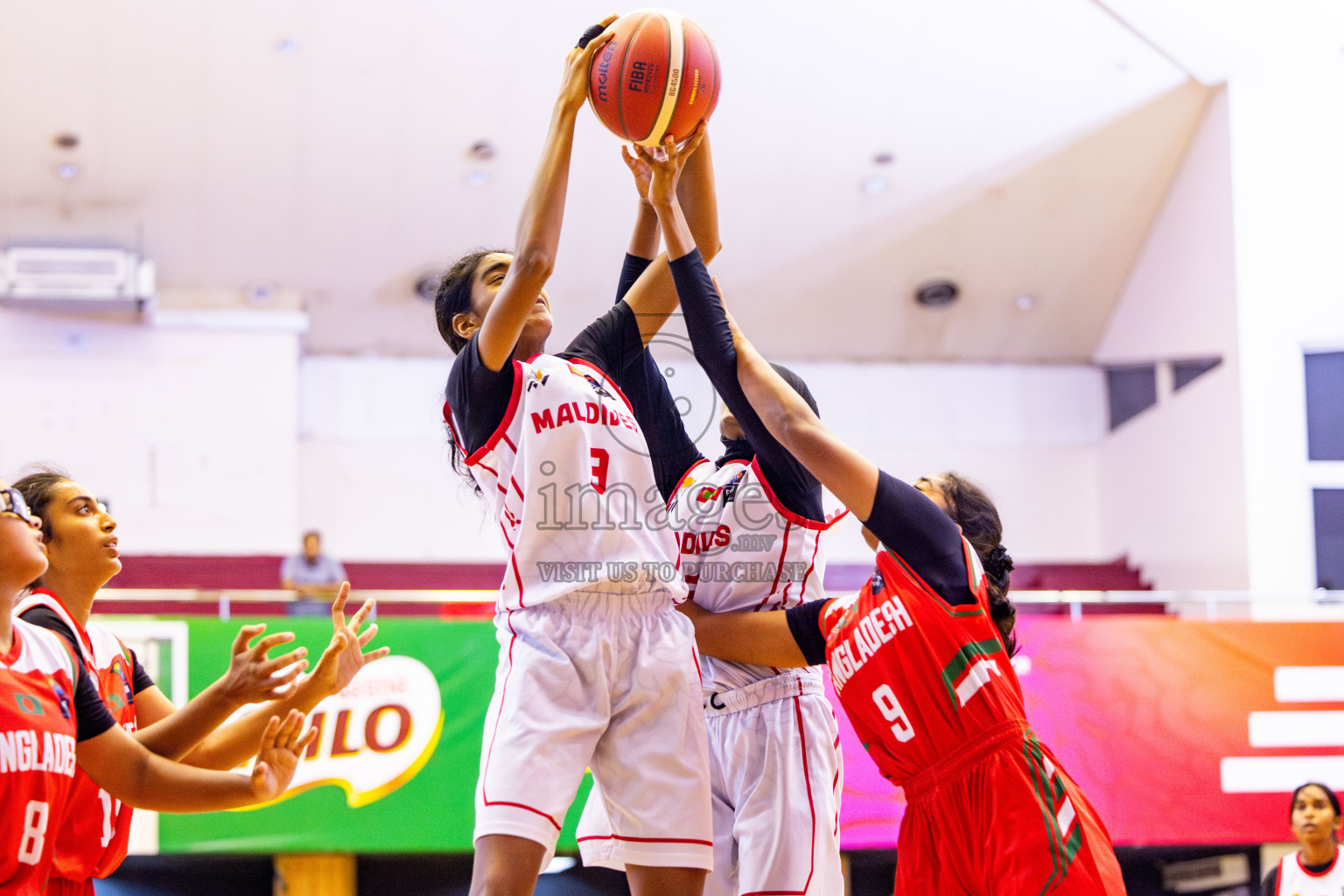 Maldives vs Bangladesh in Day 4 of Under 16 Woman's Asian Cup SABA Qualifiers 2025 was held in Social Center, Male', Maldives on Sunday, 15th June 2025. Photos: Nausham Waheed / images.mv