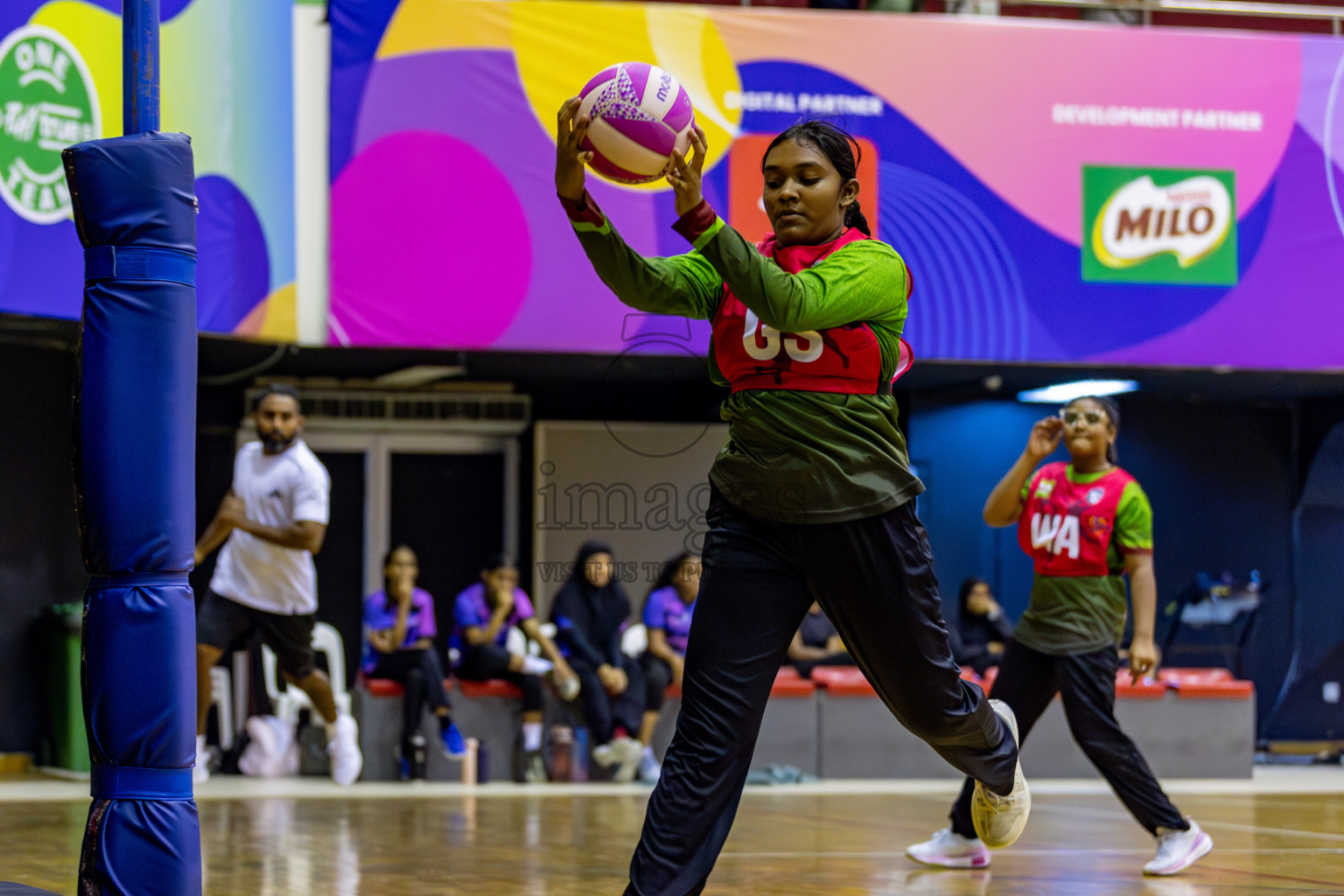 N Sports Academy A vs Fiontti Sports Club  in Day 3 of 3rd Netball Junior Championship, held at Social Center on Tuesday, 21st January 2025 . 
Photos: Hassan Simah / images.mv