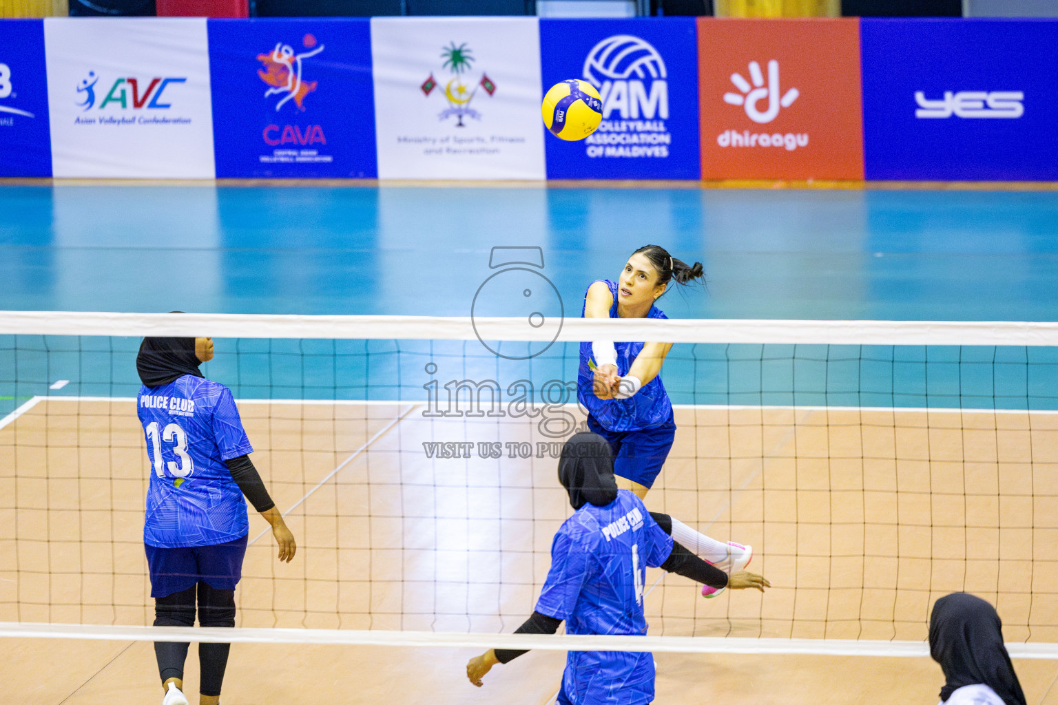 Police Club vs Flexor Sports Club in Day 1 of National Volleyball League 2025 - Women's Division held in Male', Maldives on Saturday, 19th April 2025 at Social Center Indoor Hall Photos 
By: Hassan Simah / images.mv