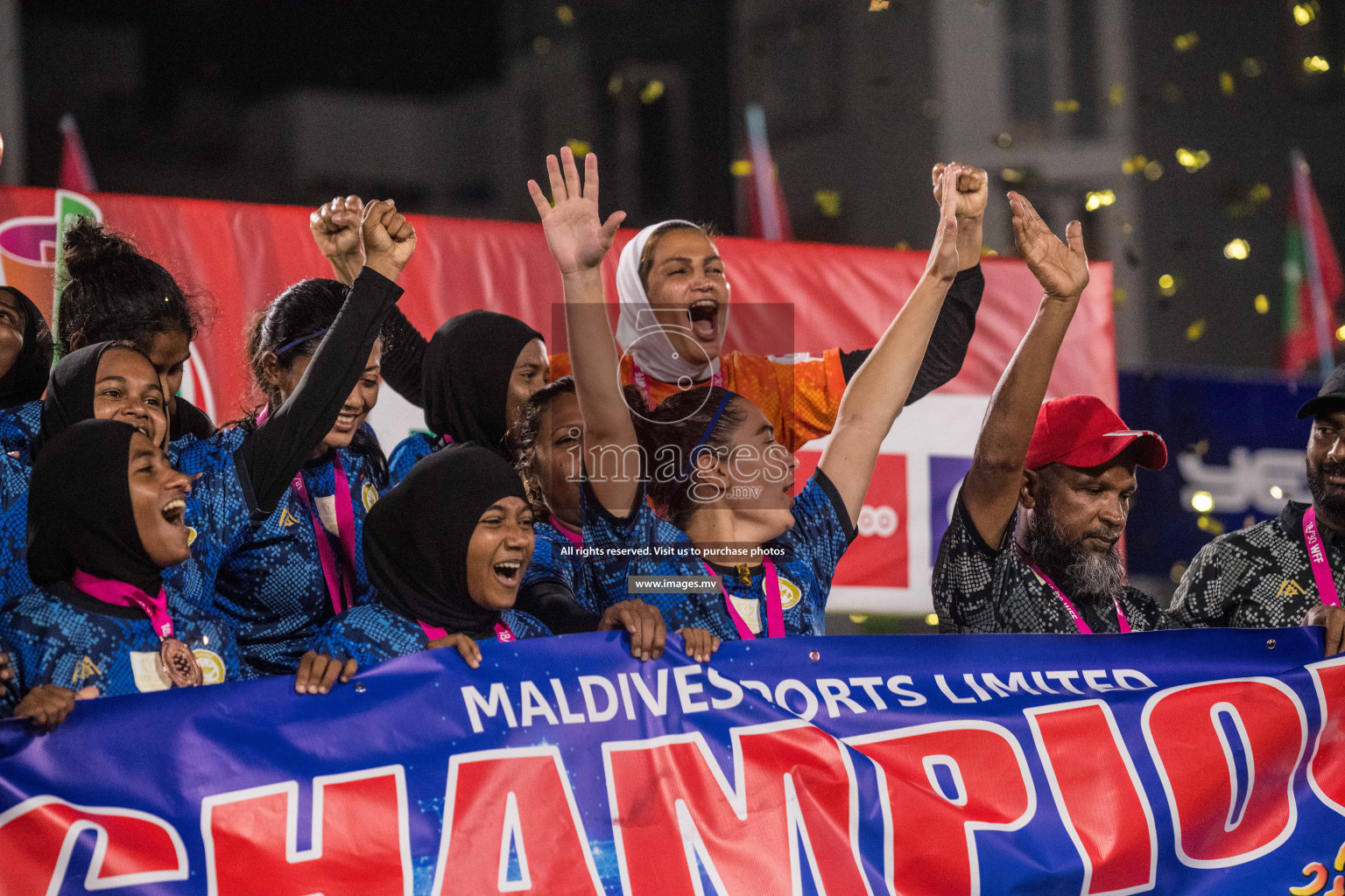 Ports Limited vs WAMCO - in the Finals 18/30 Women's Futsal Fiesta 2021 held in Hulhumale, Maldives on 18 December 2021. Photos by Nausham Waheed & Shuu Abdul Sattar