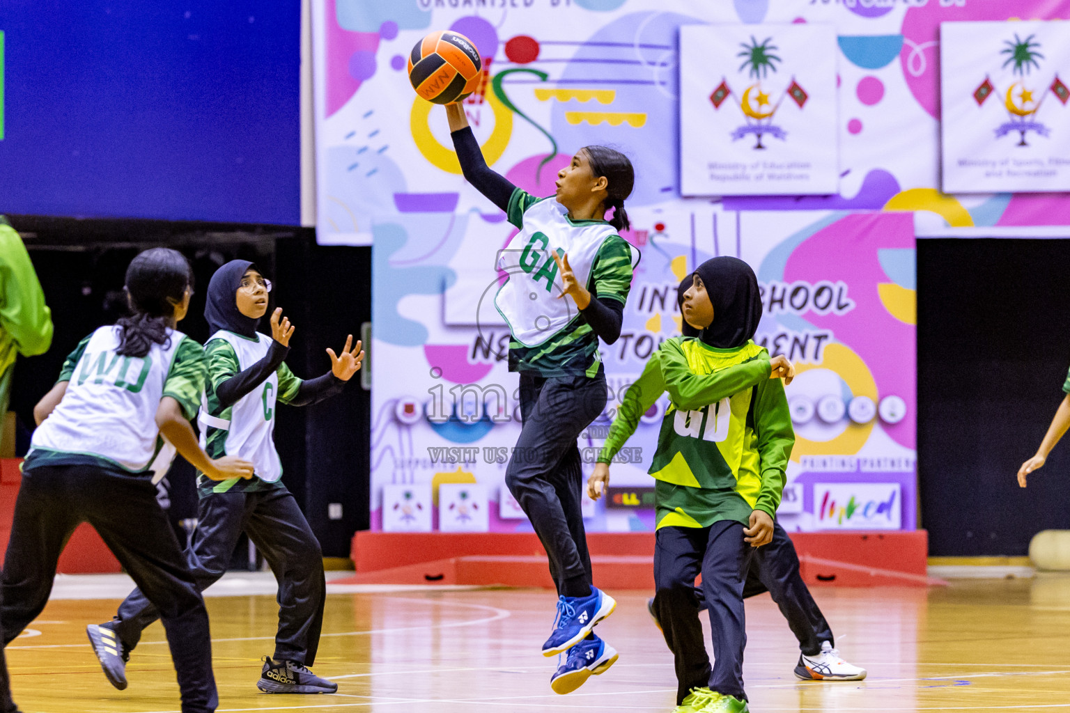 Day 12 of 25th Inter-School Netball Tournament was held in Social Center at Male', Maldives on Thursday, 22nd August 2024. Photos: Nausham Waheed / images.mv