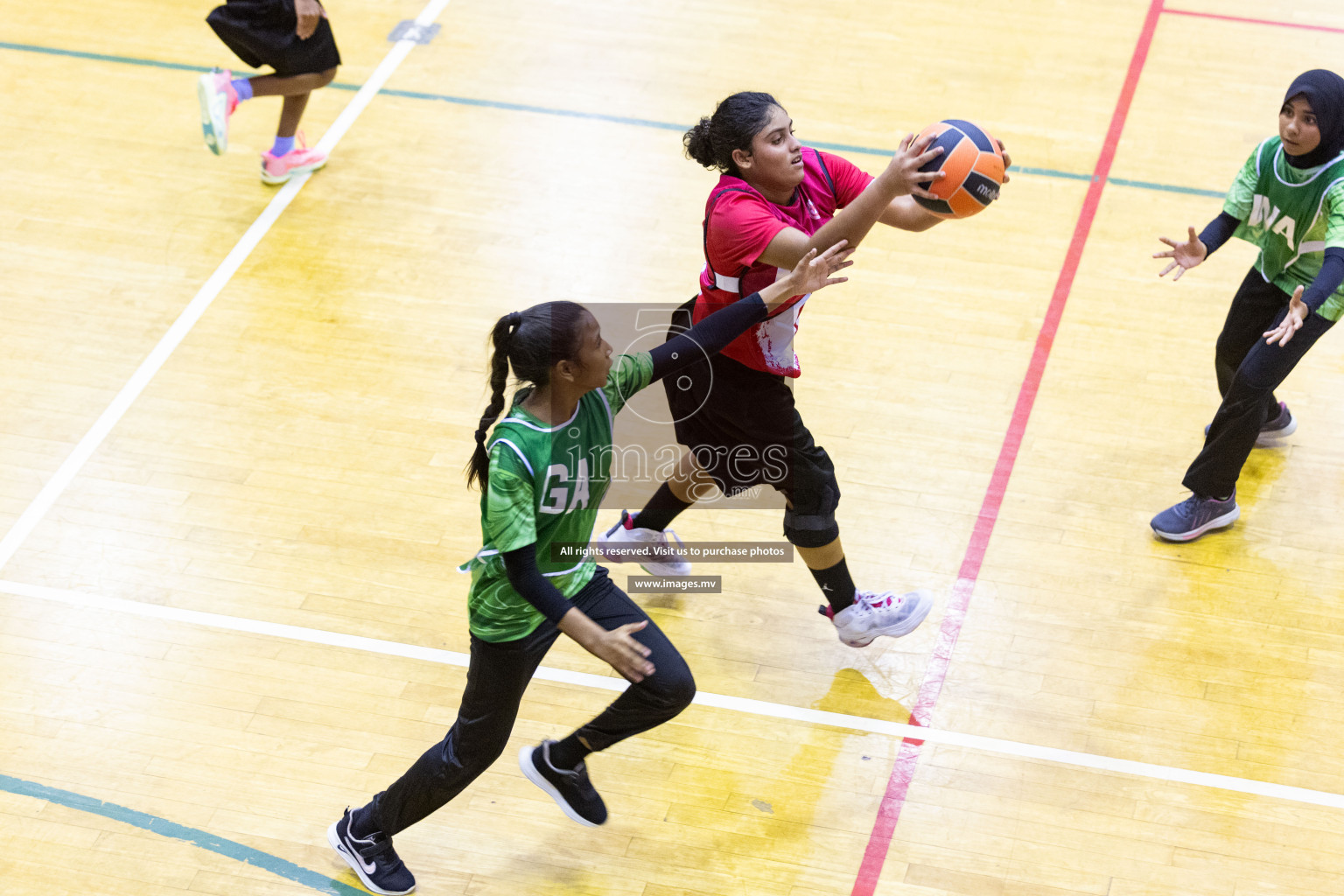 Day 10 of 24th Interschool Netball Tournament 2023 was held in Social Center, Male', Maldives on 5th November 2023. Photos: Nausham Waheed / images.mv