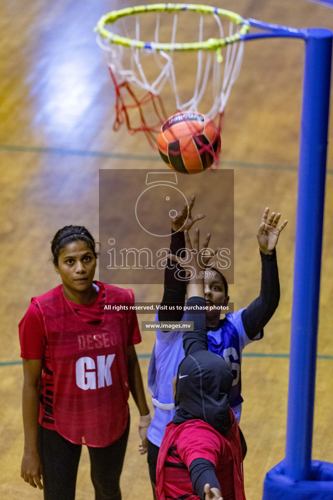 Lorenzo Sports Club vs Vyansa in the Milo National Netball Tournament 2022 on 18 July 2022, held in Social Center, Male', Maldives. Photographer: Shuu, Hassan Simah / Images.mv