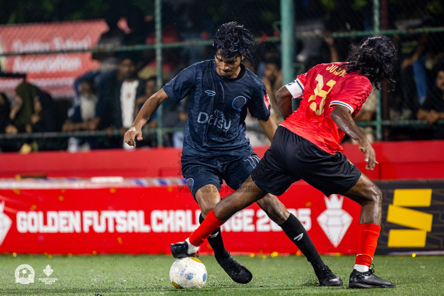 Dh Kudahuvadhoo vs Dh Bandidhoo in Day 21 of Golden Futsal Challenge 2025 was held on Saturday , 25th January 2025, in Hulhumale', Maldives. Photos: Nausham Waheed / images.mv