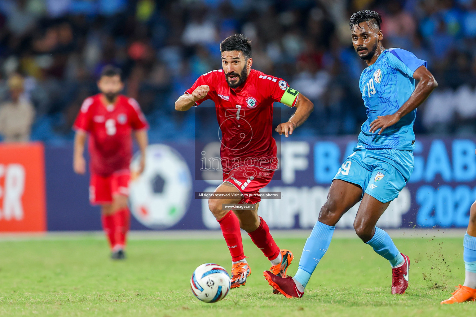 Lebanon vs India in the Semi-final of SAFF Championship 2023 held in Sree Kanteerava Stadium, Bengaluru, India, on Saturday, 1st July 2023. Photos: Hassan Simah / images.mv