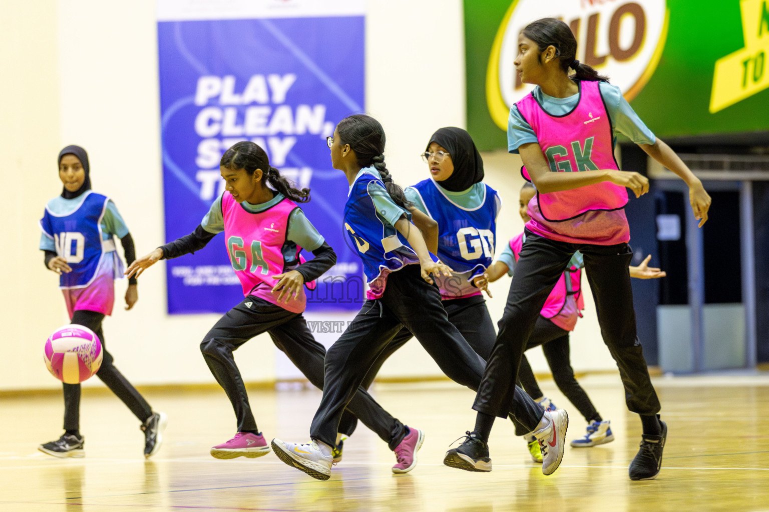 Netkids A vs Netkids B in Day 2 of 3rd Junior Championship - Netball association of Maldives, held at Social Center on Monday 20th January 2025 . Photos by Shuu Abdul Sattar