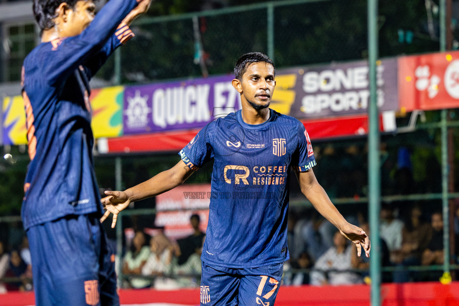 S Hithadhoo vs S Feydhoo in zone round on Day 32 of Golden Futsal Challenge 2025 was held on Wednesday , 5th February 2025, in Hulhumale', Maldives. Photos: Nausham Waheed / images.mv