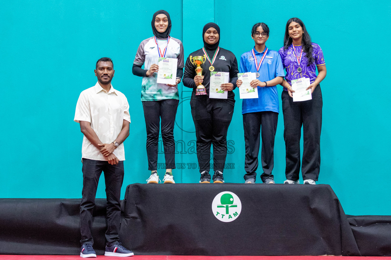 Senior Finals and Awarding ceremony of Interschool Table Tennis Tournament 2024 was held in Male' TT Hall, Male', Maldives on Saturday, 10th August 2024.
Photos: Ismail Thoriq / images.mv